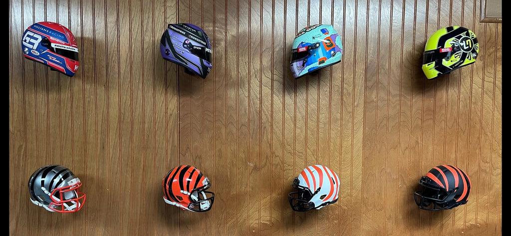 The ORIGINAL Mini Helmet Wall Display Hook for Football, Racing, Baseball, and Hockey
