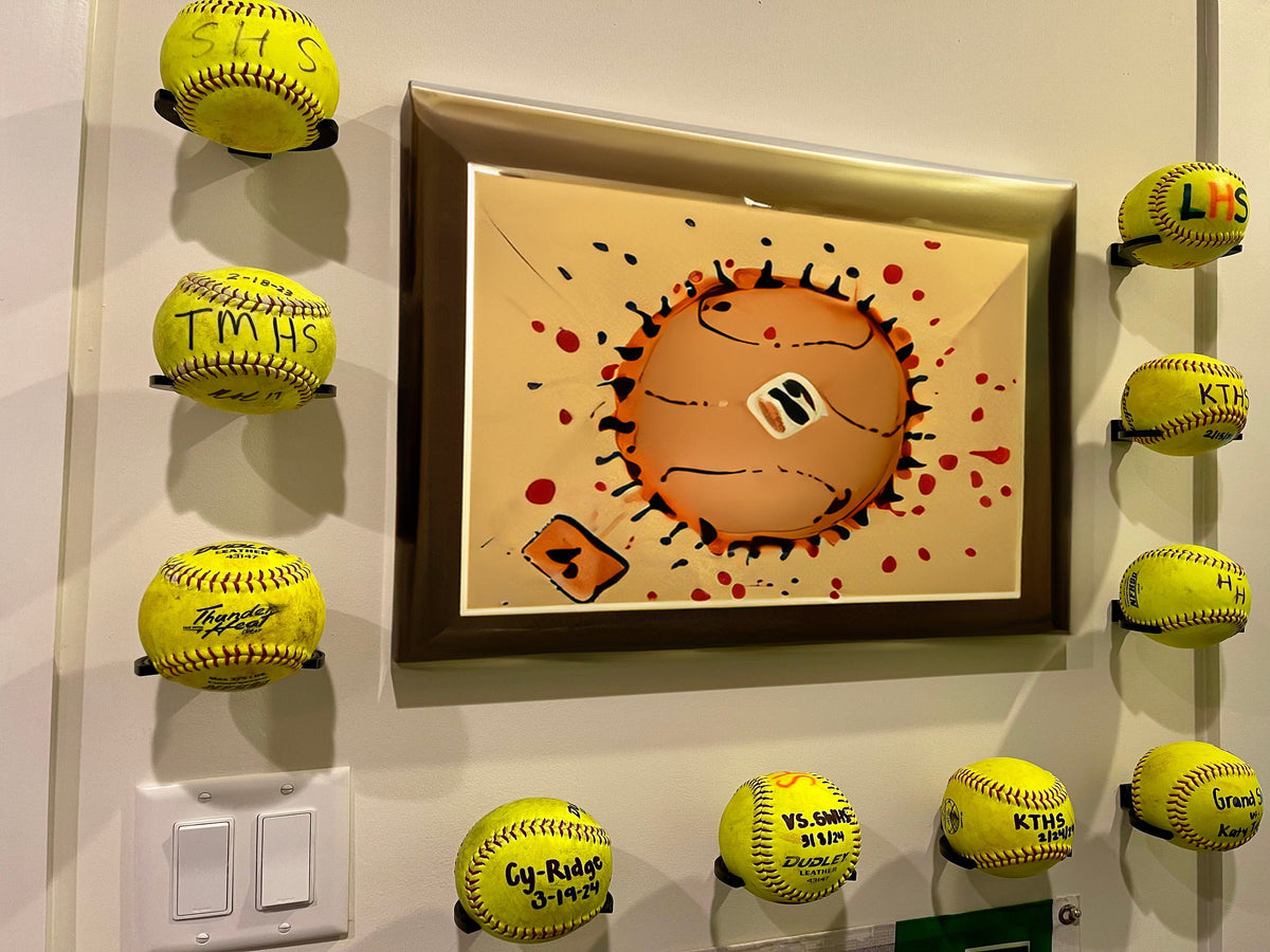 Softball Wall Mounted Display Holder