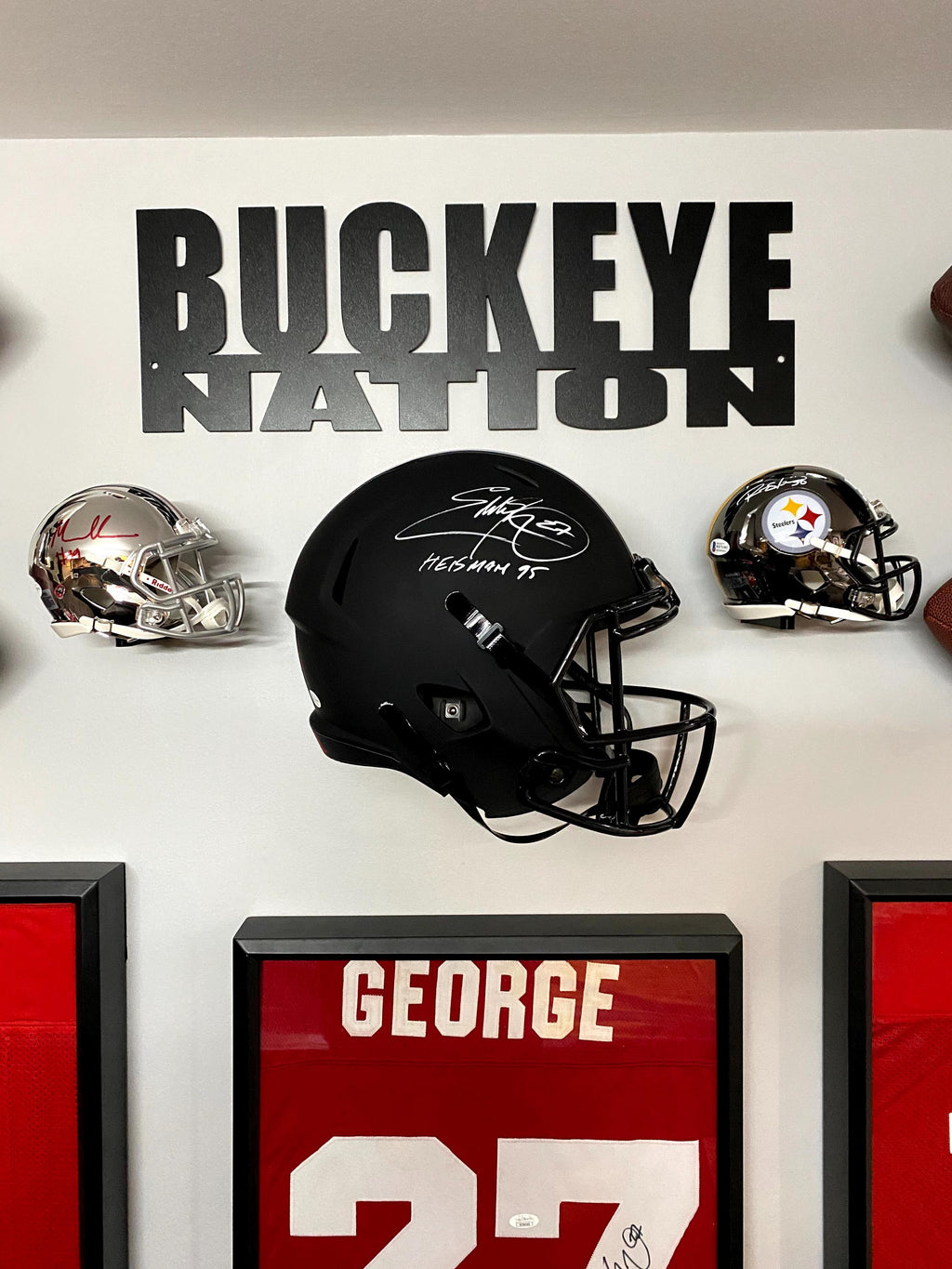 Full Size Floating NFL Replica Football Helmet Wall Mount Display Holder