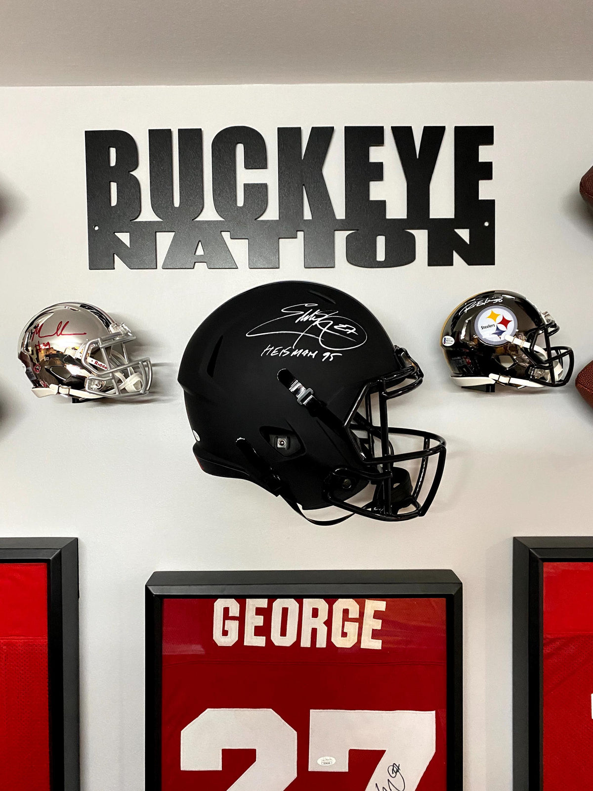 Full Size Floating NFL Replica Football Helmet Wall Mount Display Holder