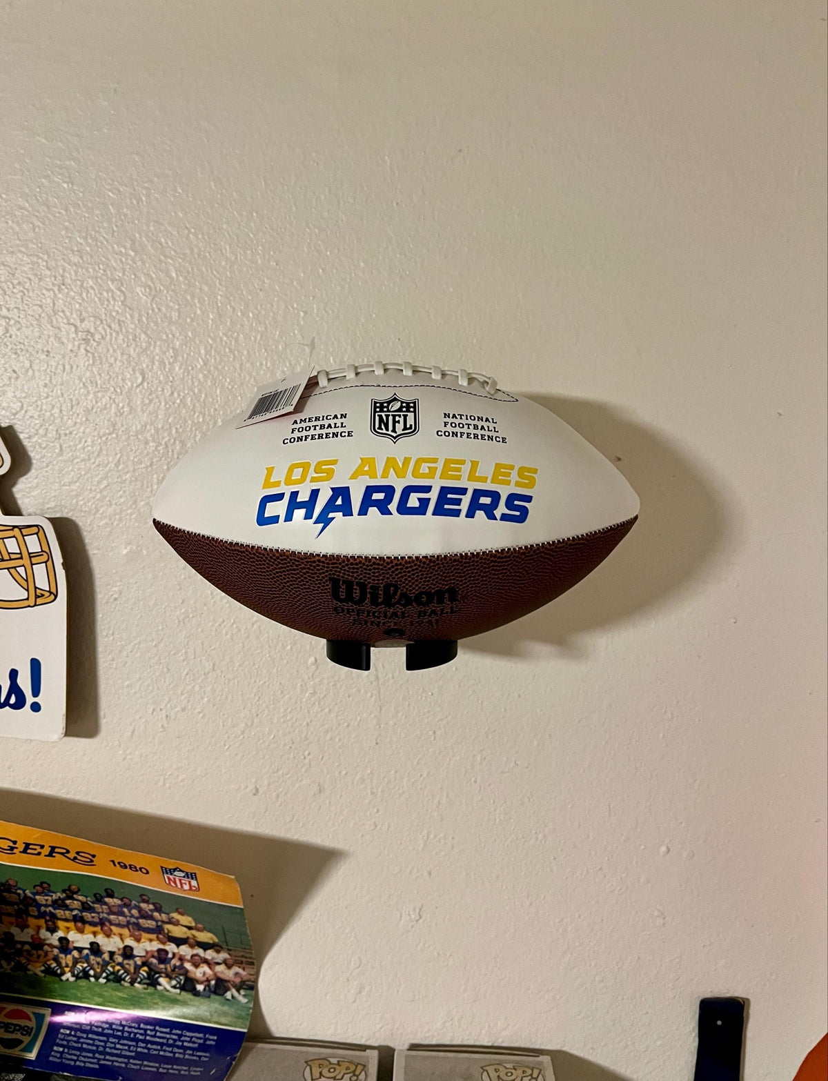 NFL Football Memorabilia Wall Mount Display for Sports Enthusiasts