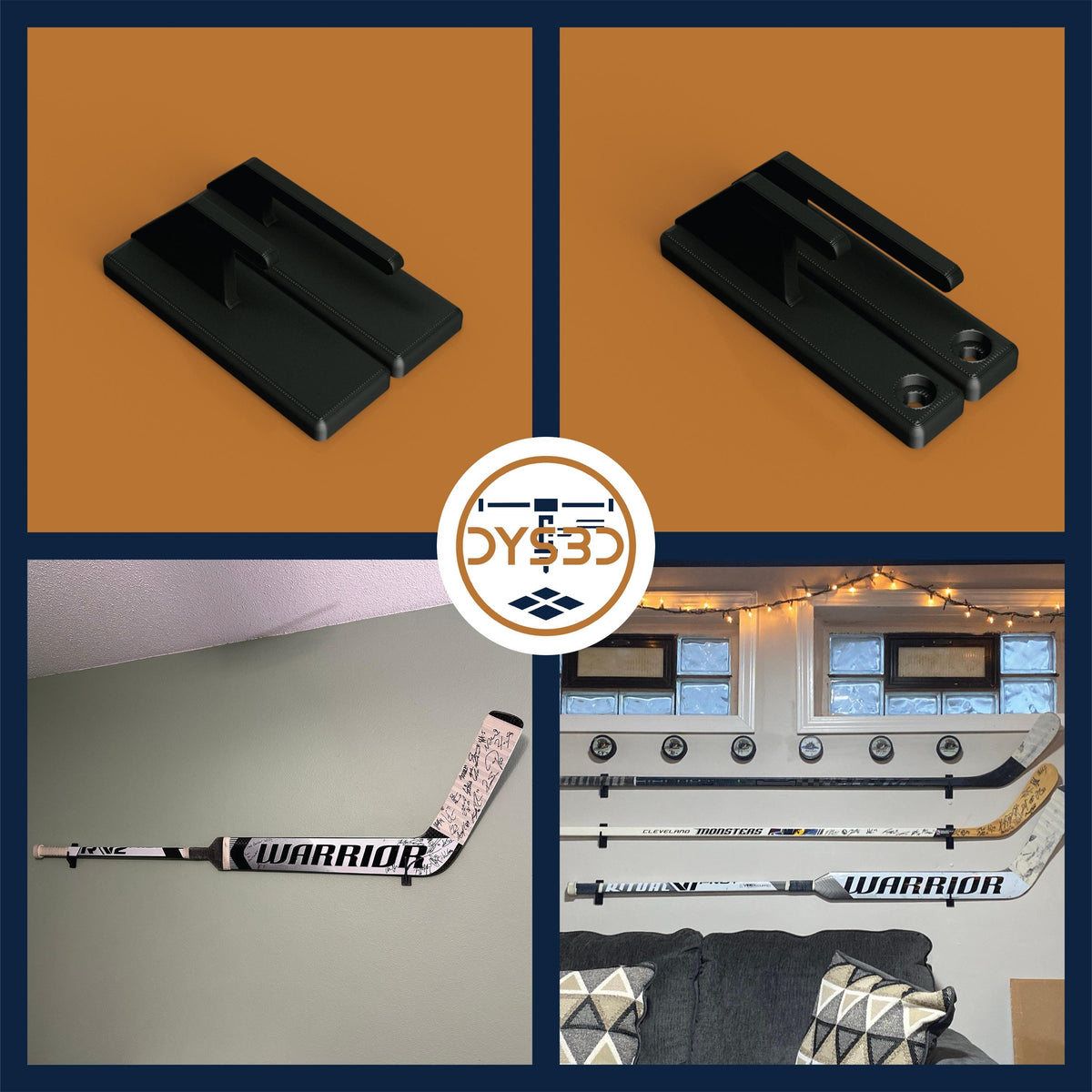 Hockey Wall Mount for Goalie Stick Display