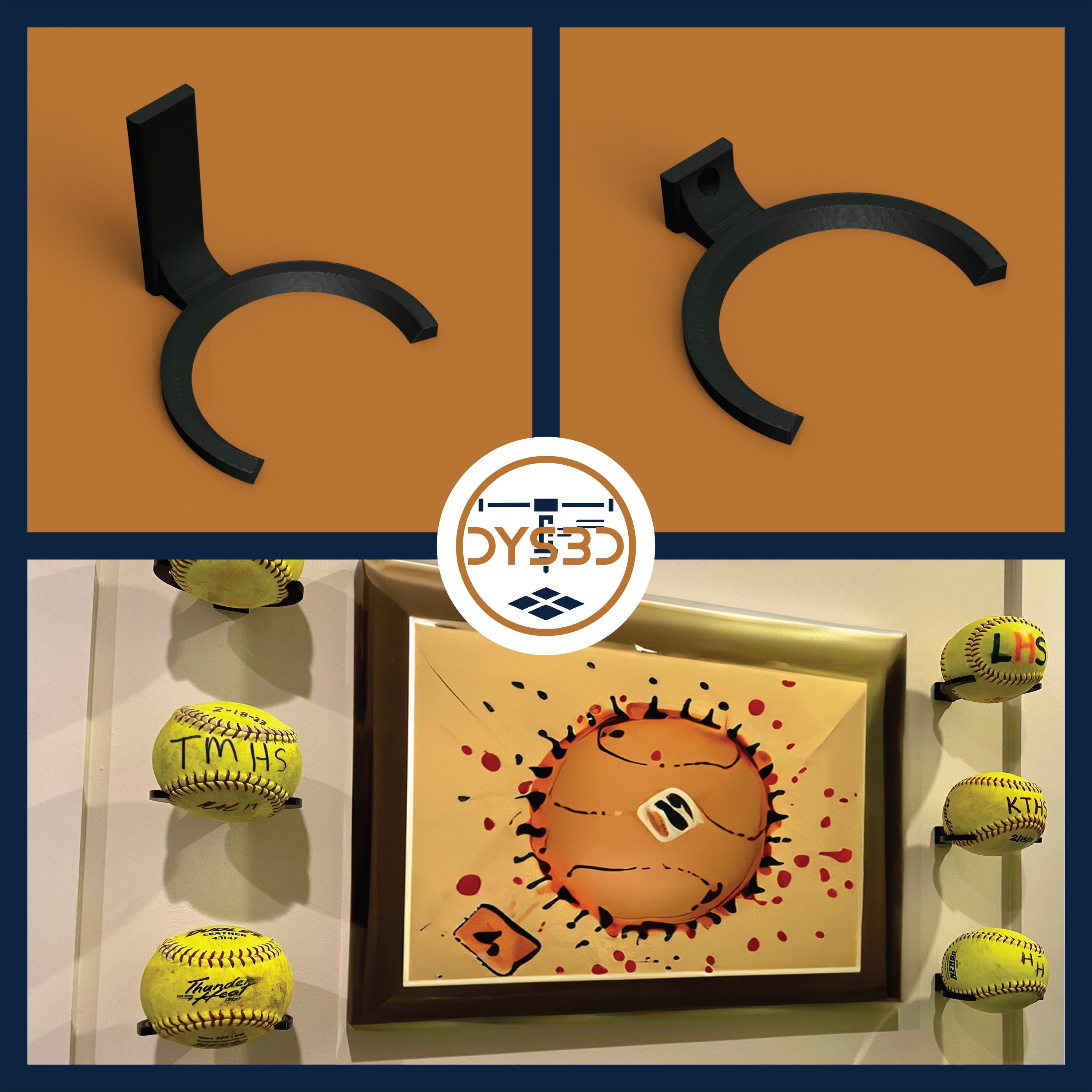 Softball Wall Mounted Display Holder