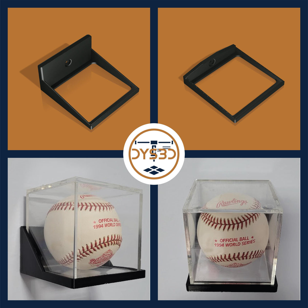 Baseball UV Case Wall Display Holder Mount (Cover Not Included)