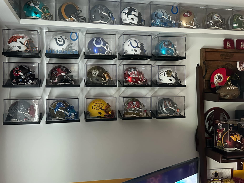 Mini Helmet UV Wall Display Holder for Sports Memorabilia (Case Excluded)