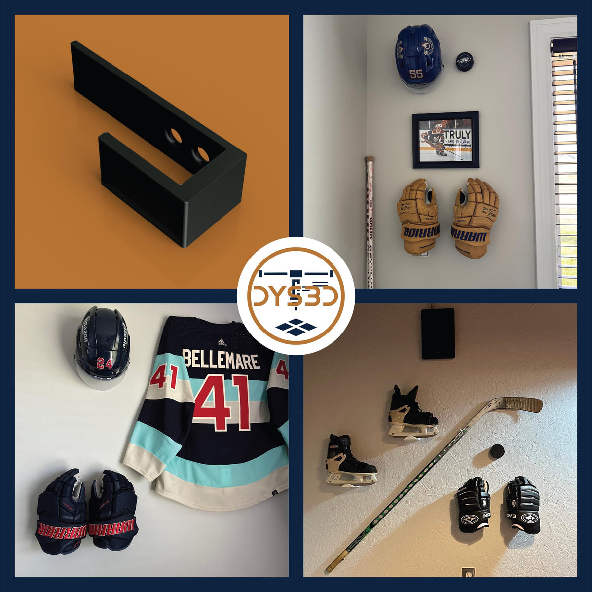 Single Hockey Glove Wall Display Holder