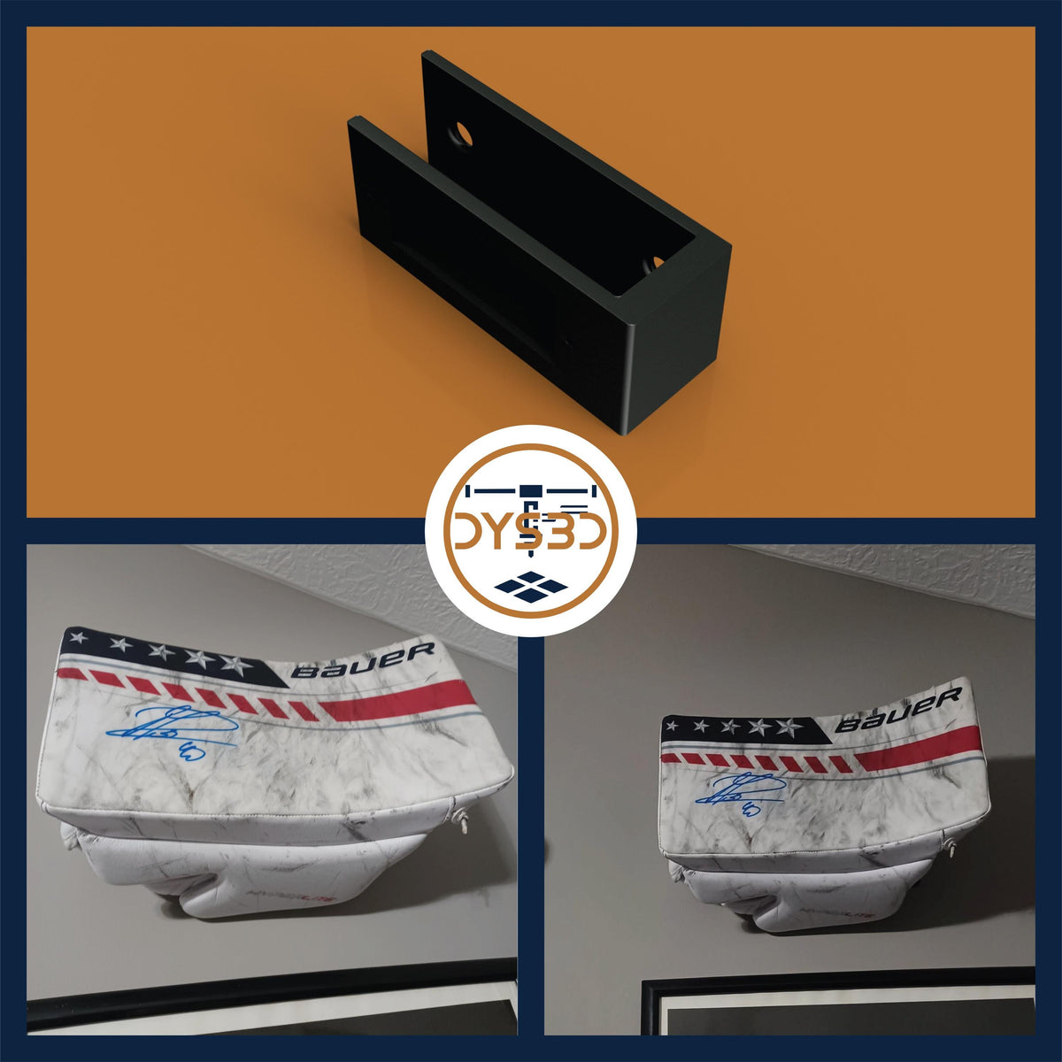 Hockey Goalie Blocker Wall Mount: Sports Memorabilia Display