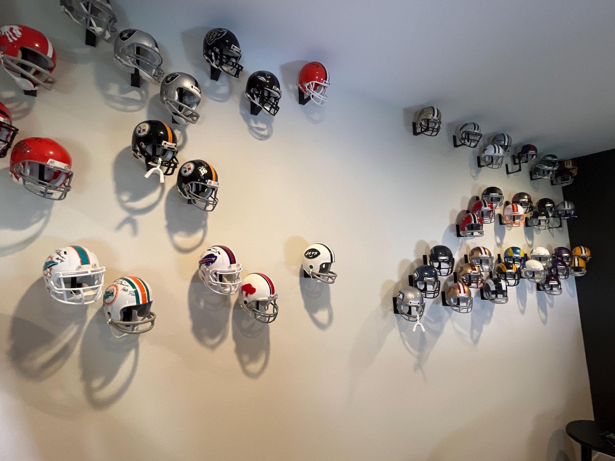 The ORIGINAL Mini Helmet Wall Display Hook for Football, Racing, Baseball, and Hockey