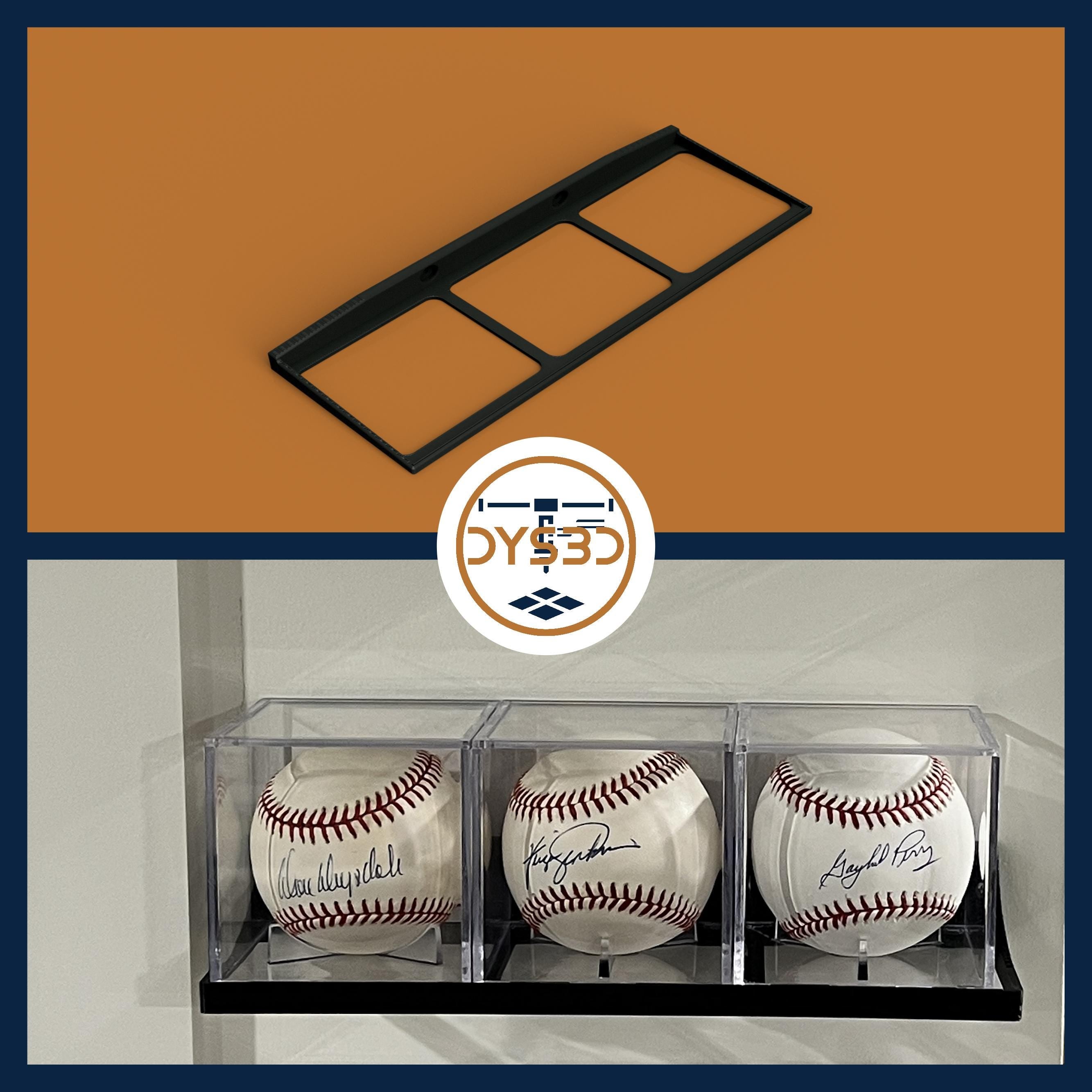 Wall Mount Display for Triple Baseball Uv-Protected Case (CASES NOT INCLUDED)
