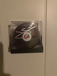 Wall Display Holder for Hockey Pucks in Cases. (CASE NOT INCLUDED)