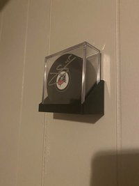 Wall Display Holder for Hockey Pucks in Cases. (CASE NOT INCLUDED)