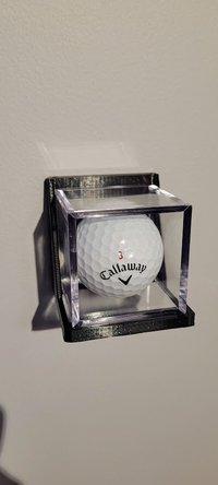 Wall Display Holder for Golf Balls and Golf Balls in UV Cases