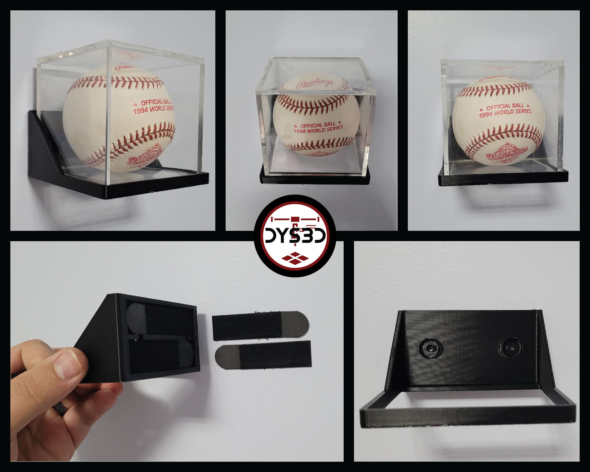 Baseball UV Case Wall Display Holder (Case NOT INCLUDED)